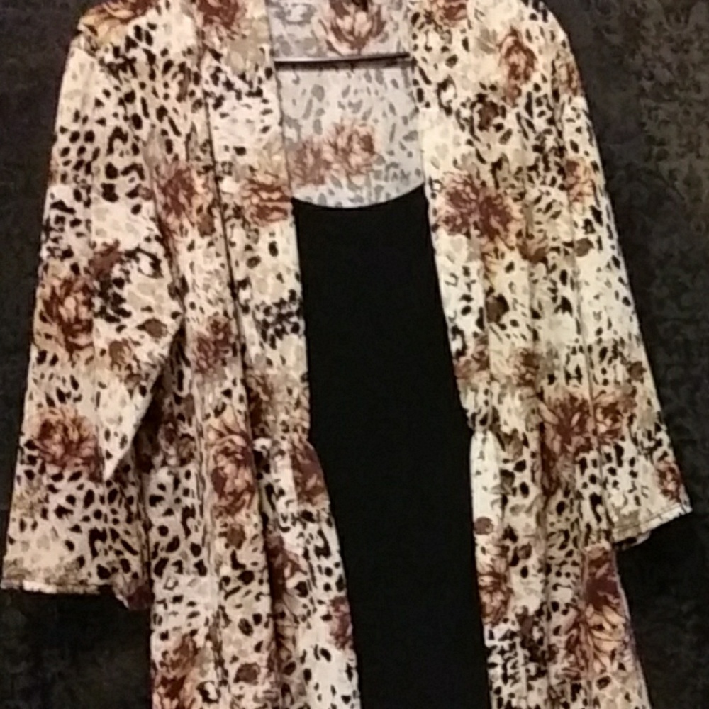 Leopard/floral 2 in 1 tunic
